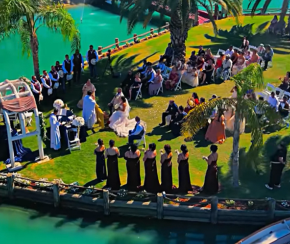 Luxury wedding venue with ceremony and reception in California